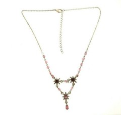 Purple Crystal Floral Necklace Victorian Style 1.5*16*19