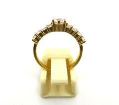 18K Gold Plated CZ Pave Ring Cubic Zirconia Bridal Engagement Wedding Size 7.5