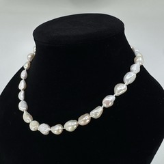 Baroque Pearl Necklace Natural Freshwater 16” Knotted 8.5-9.5mm Pearls VTG