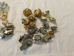 Vintage Earrings Large Lot WEISS CORO COVENTRY MONET Rhinestones 16 Pairs