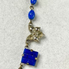 Vintage Art Deco Sterling Silver Costume Glass & Blue Sodalite Jewelry Lot As Is