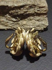 1955-1969 CROWN TAFARI ALFRED PHILIPPE Flower Pin Brooch Clip Earrings Set Vgt