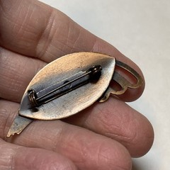 Copper And Mixed Metals Brooch Vintage Mid Century Modern Leaf Wing Abstract