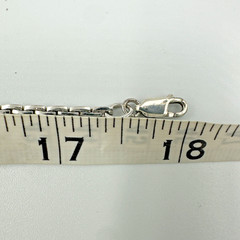 Vintage Sterling Silver Rectangular Block Link Chain Necklace 18″ 15.9g 2.5mm