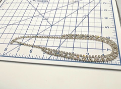 Vintage Unsigned Double Row Clear Rhinestone Floral Necklace Silver Tone 15.5”
