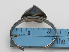 Vintage Taxco Mexico Sterling Silver Cuff Bracelet 3D Heart Puffy 925