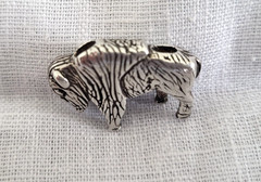 Vintage Sterling Silver Native American Buffalo Bison Pendant RARE