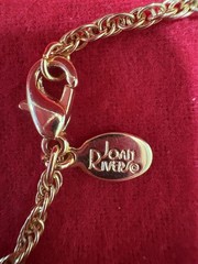 Vintage Joan Rivers Russian Collection Faberge Egg Necklace Gold 30″ #4747