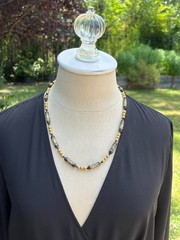Stunning Vintage Chinese Cloisonne Tube Bead Necklace-Mint Condition