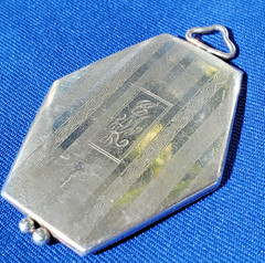 ORIGINAL Antique Deco STERLING SILVER 925 Pendant Vintage Hexagon Lozenge Locket