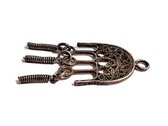 Vintage Pendant Filigree Silver Plated Metal Fully Handmade Ornamental Design