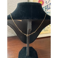 Vintage Gold Filled Blue Crystal Lavalier Lariat Beaded Necklace 20.25”