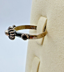 VTG Sterling Silver .925 Made in Mexico classic rosettes deco ring, size 8.5
