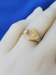 RARE FIND! Antique Victorian Girls 14k Gold Baby’s Ring DIAMOND Floral SIZE 6.5
