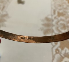 VTG. Marked SOLID COPPER Etched Cuff Bracelet 6 1/4″ Southwestern 15 grams