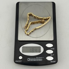 Vintage 14K Gold Nugget Style Link Bracelet 0.49ct Diamond Bar Unisex, 7″ 18.4g