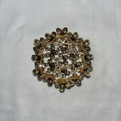Vintage Mint Green Enamel And Rhinestone Flower Cluster Brooch 1960s