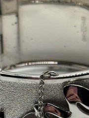 Vintage Whiting & Davis Bangle Bracelet Silver Tone Leaf Design Hinged READ