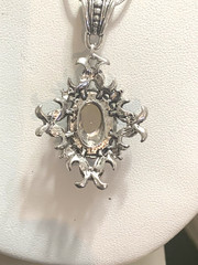 *NEW ITEM*RARE VTG.CARVED EGYPTIAN NAT.BLUE CHALCEDONY SCARAB PENDANT NECKLACE.s