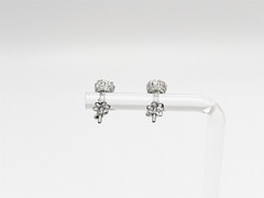 RARE $7000 1.50ct Old Mine Cut Natural Diamond 18k White Gold ETERNITY Earrings