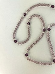 Vintage 90s Purple Lavender Crystal faceted Beaded Necklace 29 in SPARKLING!