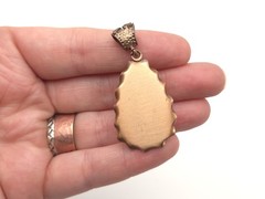 Vintage Mid Century Copper Rutilated Quartz Teardrop Pendant for Necklace