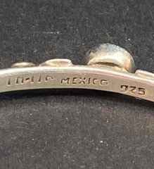Taxco Mexico Sterling Silver Onyx Bangle Bracelet B91
