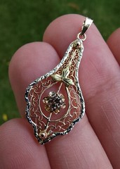 10k Lavalier Pendant & VVS 0.24ct Diamond 🔥 Modified Reclaimed Antique 🔥 VIDEO