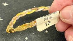 Vintage Sterling Silver Tri-Color Braided Bracelet Chain 6″ Italy 3.7 Grams KC