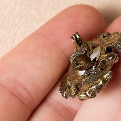 Vintage Brooch, Miniature Victorian Portrait Cameo Turquoise Bead Brooch Pin A66