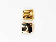 Dior Women’s Gold Tone Concave Clip-on Rectangle Earrings