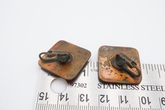 Vintage Clip On Earrings Copper Red Enamel MCM