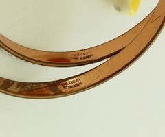 Matisse Renoir Enameled Copper Bangle Bracelet Pair Signed; Book Reference