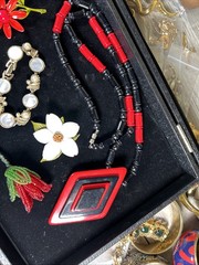 Vintage Rhinestone Flowers Plastic Jewelry Lot Of 9 Gorgeous Pieces