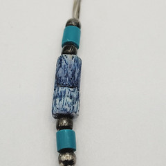 Southwestern Style Multi Color Blue Stone and Metal Vintage Necklace 17 Inch
