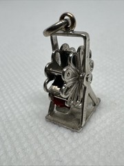 Vintage STERLING SILVER Ferris Wheel CHARM Moving Parts It Spins articulating A2