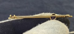 Antique Victorian 15K Yellow Gold Deep Purple Amethyst Crimp Set Brooch Pendant