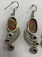 Lot Of 4 Pairs Silver Dangle Earrings Assorted Vintage Estate