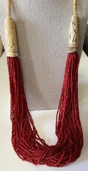 VINTAGE BRACELET INDIA BANGLE HORN BONE BRASS GEM – 2 Braclets & Beaded Necklace