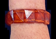 Vintage Honey Baltic Amber Stretch Panel Bracelet 8.5 In
