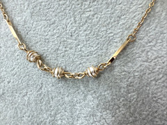 STUNNING!! unique wire VTG pearl Necklace Fairy Abstract Modernist Gold coquette