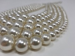 Vintage 5 Strand Graduated Faux Pearl Necklace 14 – 17 Inches Japan Ivory
