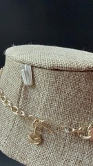 Vintage W Germany Flat Cuban Link Necklace Gold Tone 15” Minimalist Career