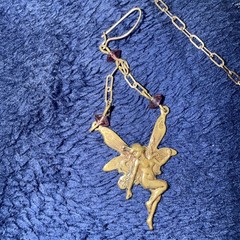 Kingston NY Necklace Nymph Fairy With Wings Plus One Earrings 20” Free Earring