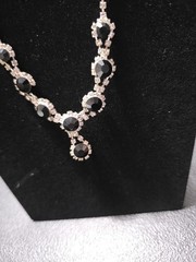 Vintage 2010 Black & Clear Rhinestones V Shaped Necklaces With 2 Pair…