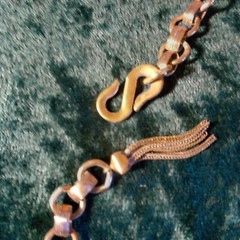 Filigree cone topaz glass necklace, filigree open work, 15 inch, beautiful