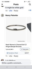 VTG Nadri Channel Set CZ Hinged Bangle Bracelet Silver Tone Vintage
