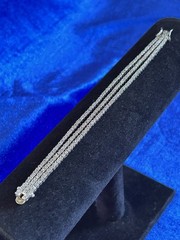 Vintage Sterling Silver Triple Strand Diamond Tennis Bracelet Size 6.75 Nice One