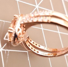 Champagne topaz ring oval halo DMQ CZ rose gold clad sterling silver 925 QVC Sz7