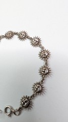 Vintage Sun Face Link Bracelet Sterling Silver Highly Detailed 7 Inch Celestial